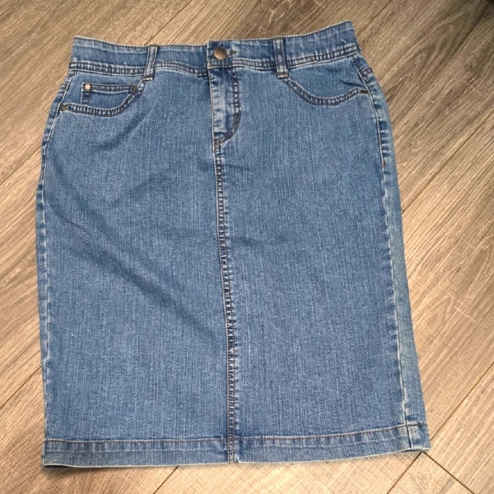 Charter Club Blue Knee-Length Pencil Skirt Casual